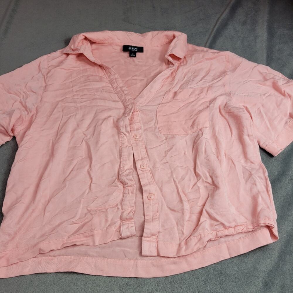 Alfani‎ Intimates PJ Set Womens Size Medium Pink Polka Dot Button Top Slit Pant - Picture 7 of 15
